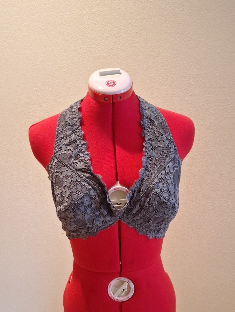 Intimitately Free People Gray Lace Halter Bralette - Size L